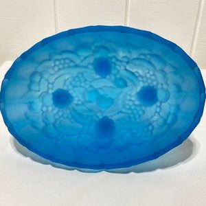 Vintage Frosted Satin Blue Bowl